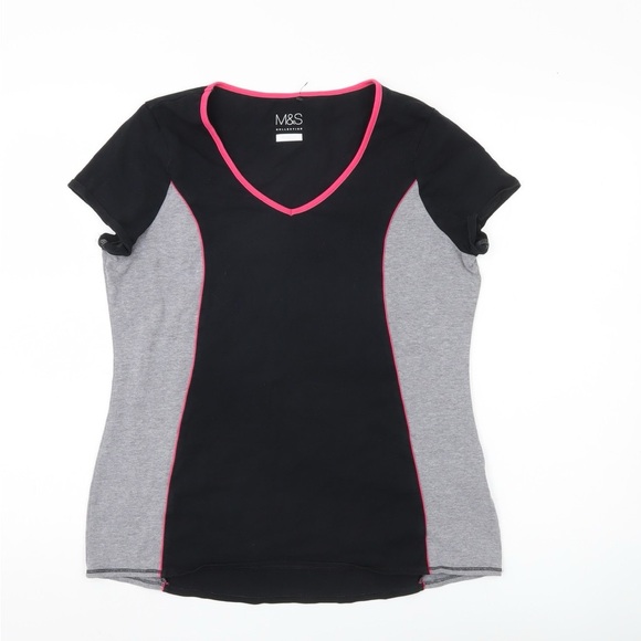 Marks & Spencer Black and Gray Tee with Pink Trim - Picture 2 of 5